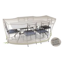 Housse pour table rectangulaire L 190 x l 120 x h 70 cm gris mastic opaque - JARDILINE